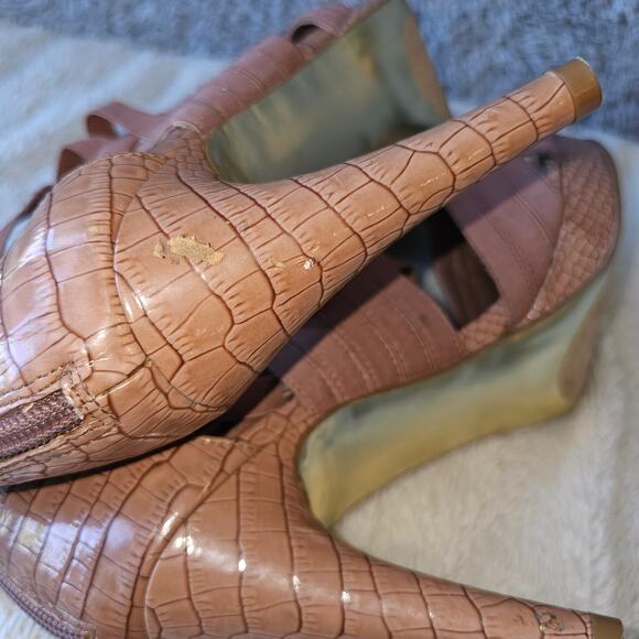 Libby Edelman Women's Gato‎ Cage Heels Stiletto Open Toe Size 7.5M Mauve Fairy - Picture 5 of 10